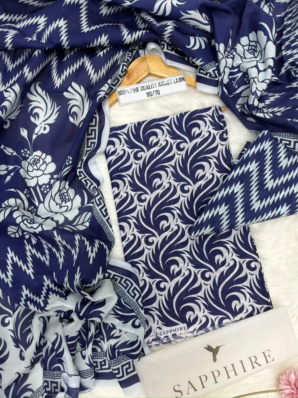 3 Pcs Women's Unstitched Digital Print Suit