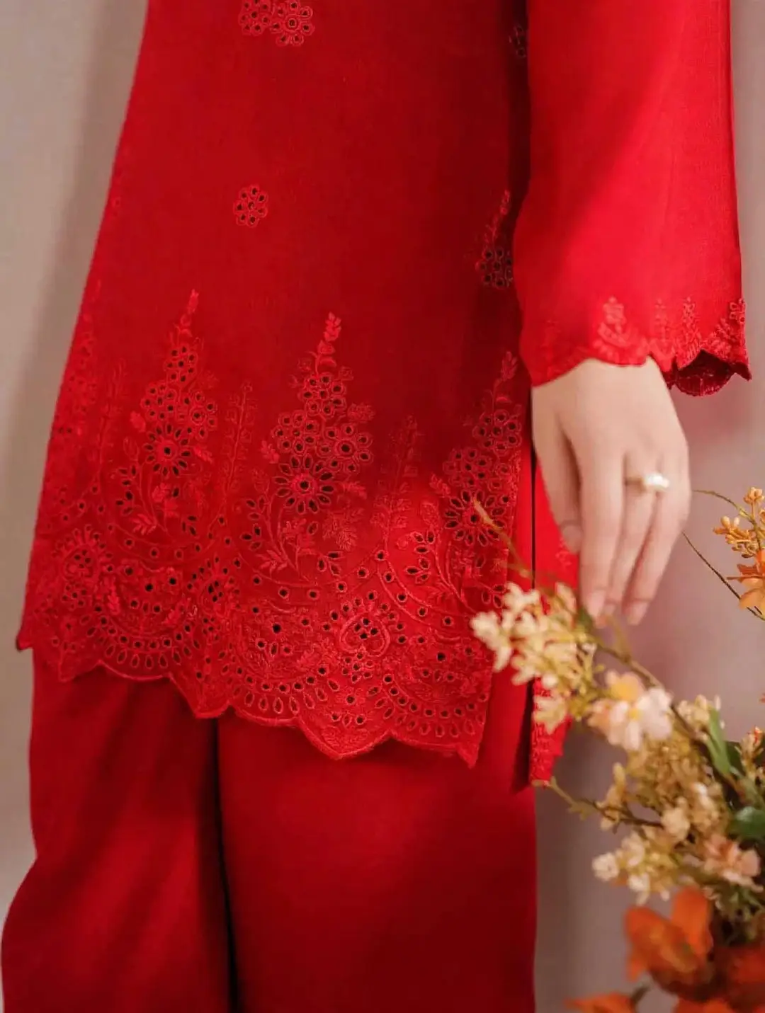 3 Pcs Women's Unstitched Chikankari Embroidered Suit