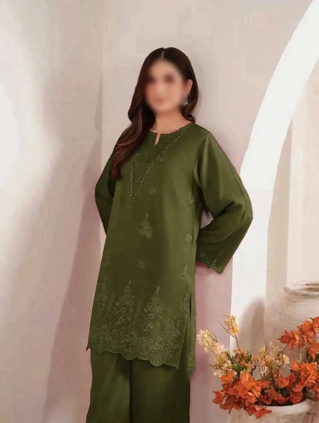 3 Pcs Women's Unstitched Chikankari Embroidered Suit