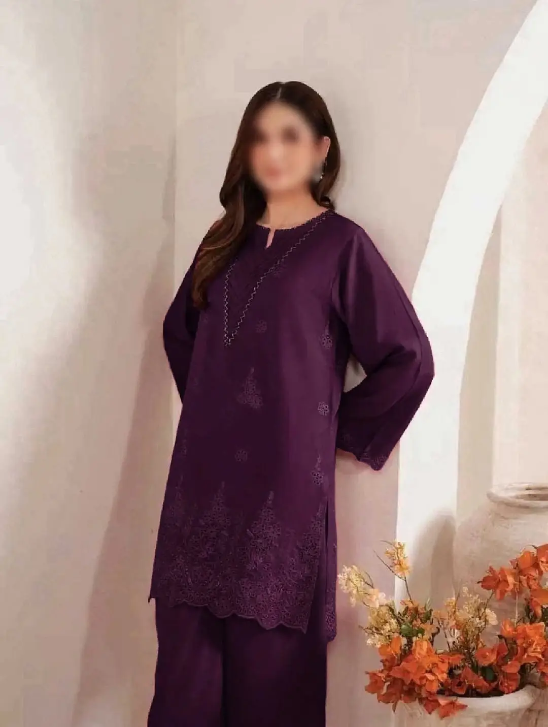 3 Pcs Women's Unstitched Chikankari Embroidered Suit
