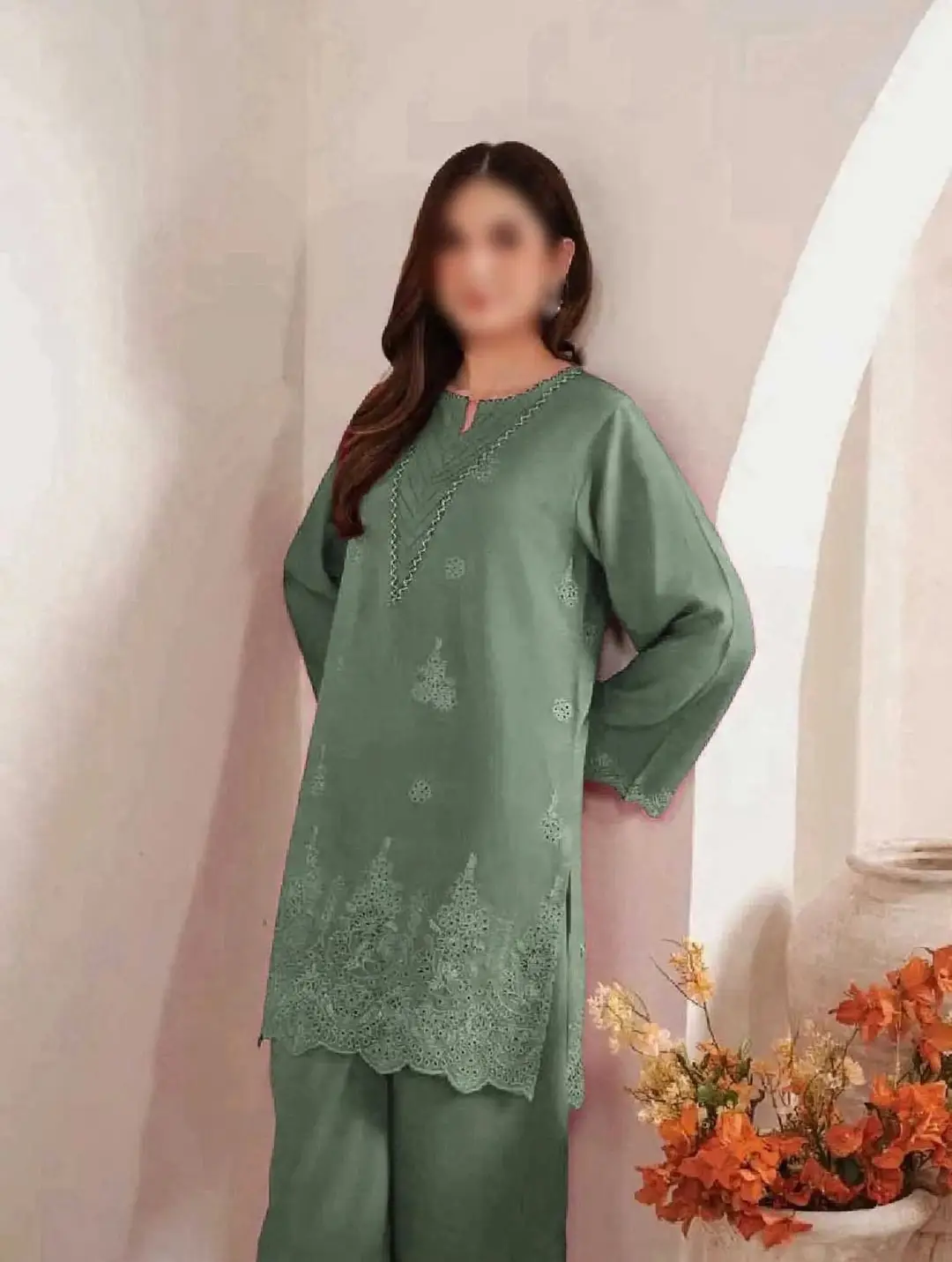 3 Pcs Women's Unstitched Chikankari Embroidered Suit