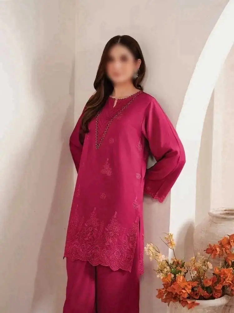 3 Pcs Women's Unstitched Chikankari Embroidered Suit