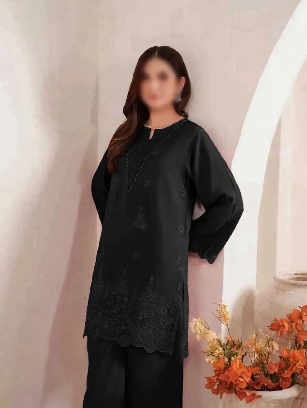 3 Pcs Women's Unstitched Chikankari Embroidered Suit
