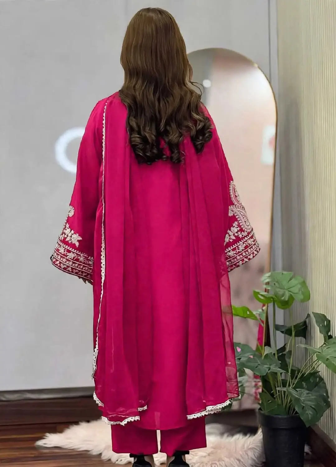 3 Pcs Women's Unstitched Embroidered Suit