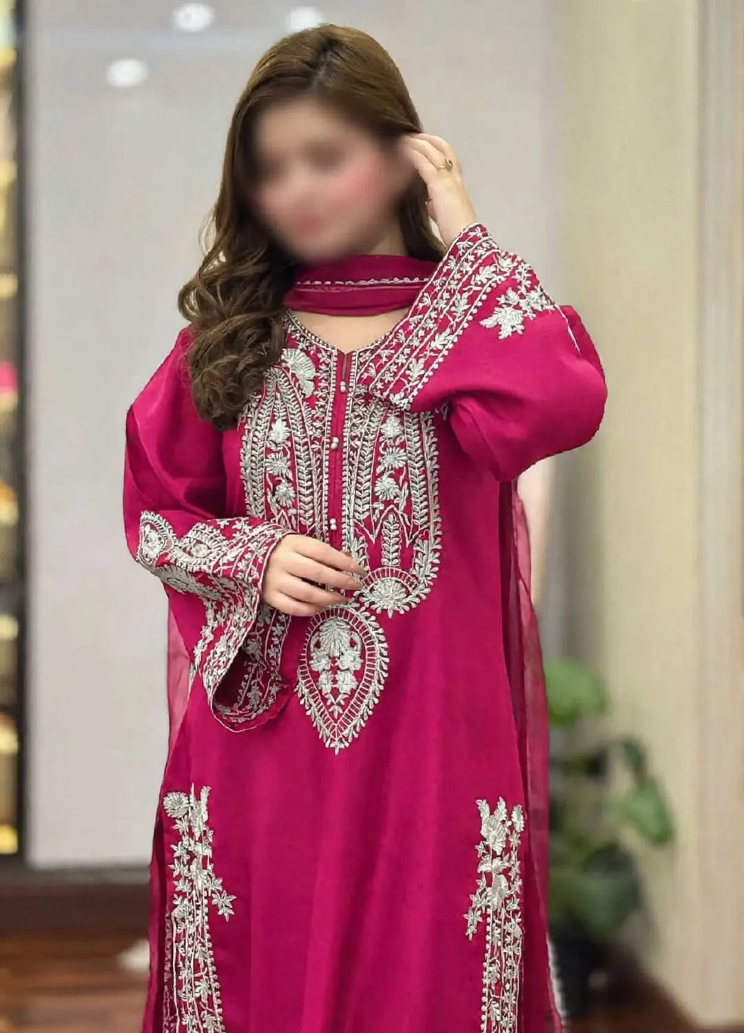 3 Pcs Women's Unstitched Embroidered Suit