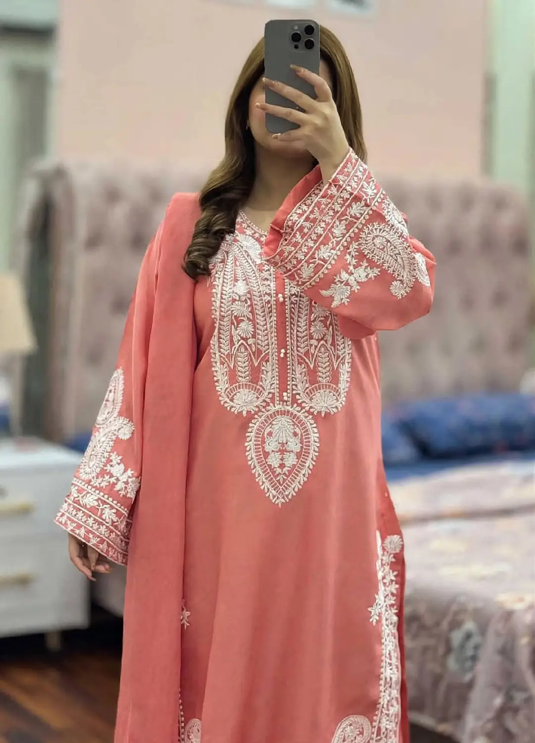 3 Pcs Women's Unstitched Embroidered Suit