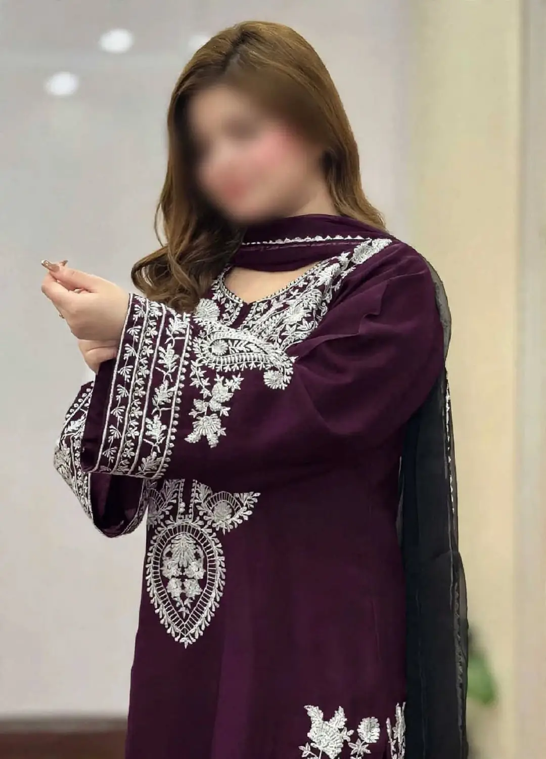 3 Pcs Women's Unstitched Embroidered Suit
