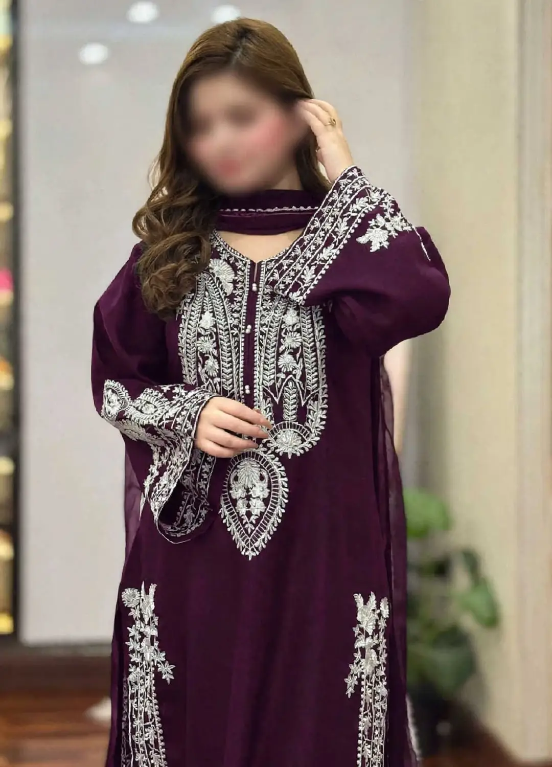 3 Pcs Women's Unstitched Embroidered Suit