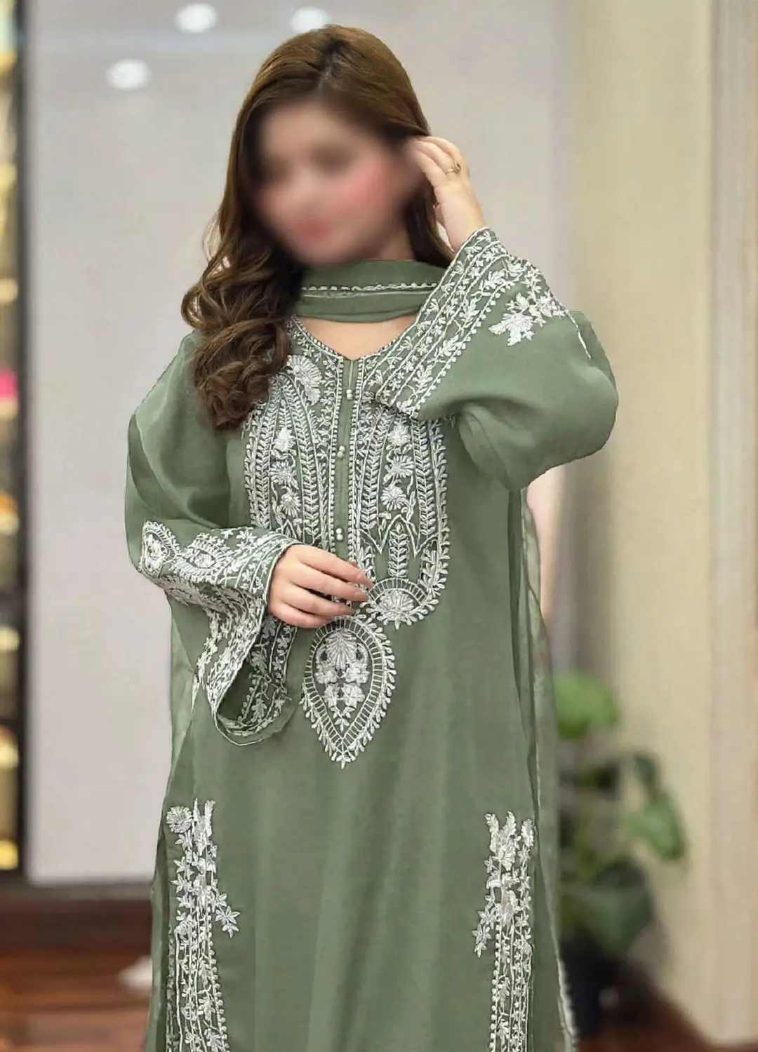3 Pcs Women's Unstitched Embroidered Suit