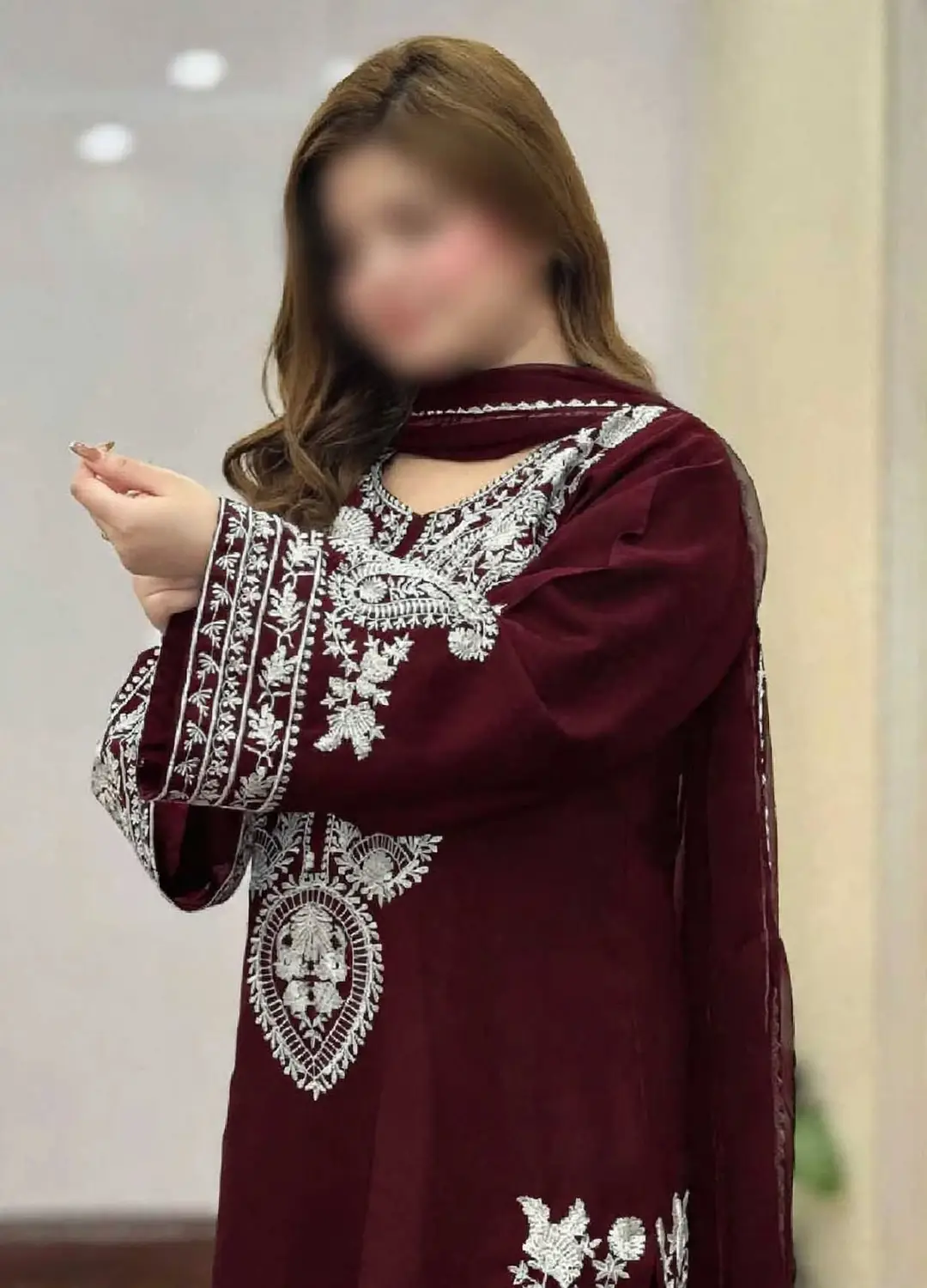 3 Pcs Women's Unstitched Embroidered Suit