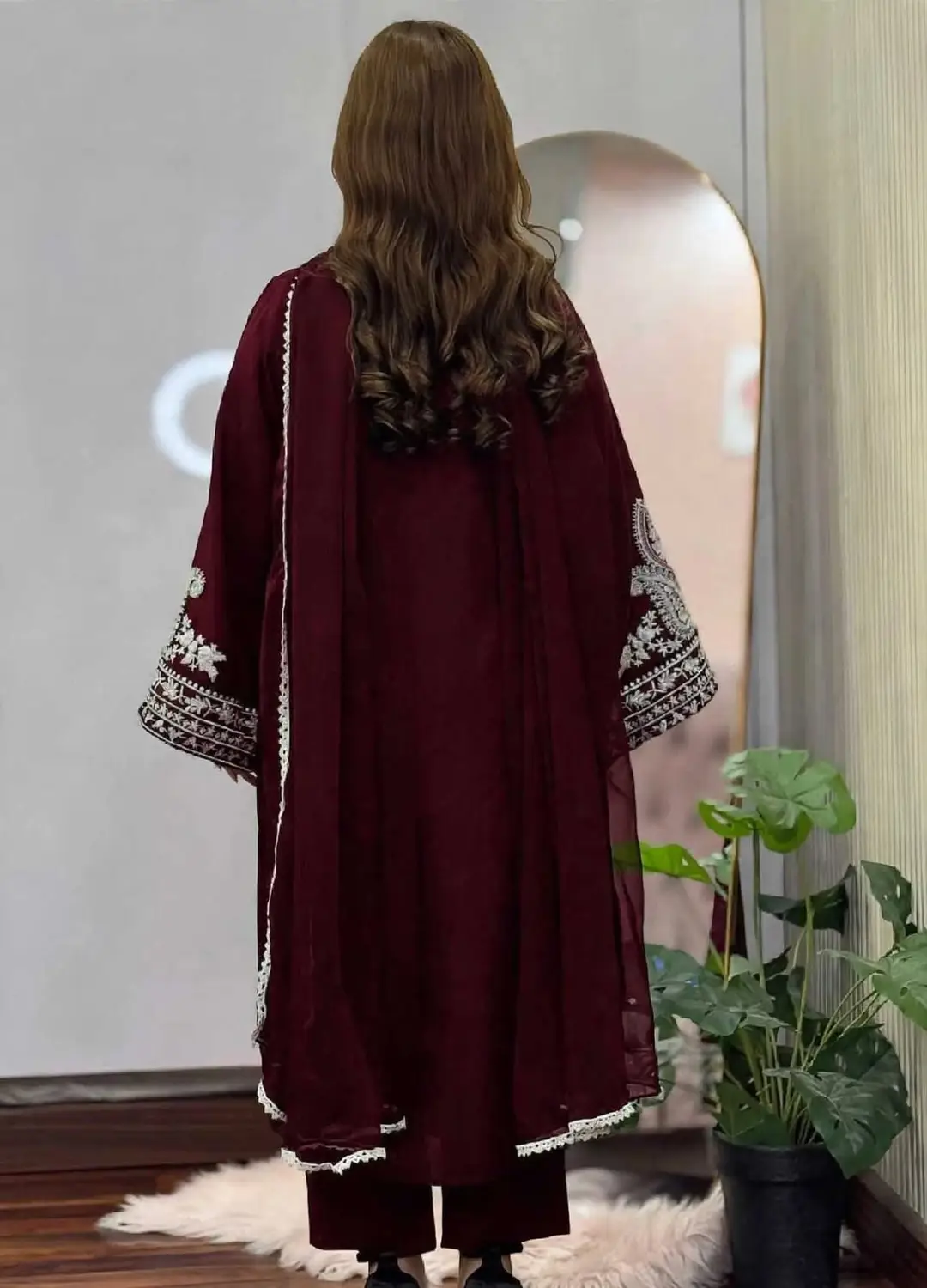 3 Pcs Women's Unstitched Embroidered Suit