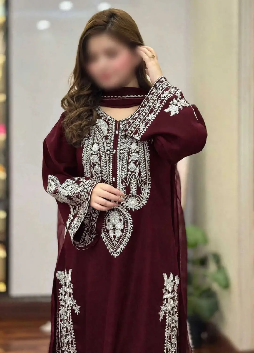 3 Pcs Women's Unstitched Embroidered Suit
