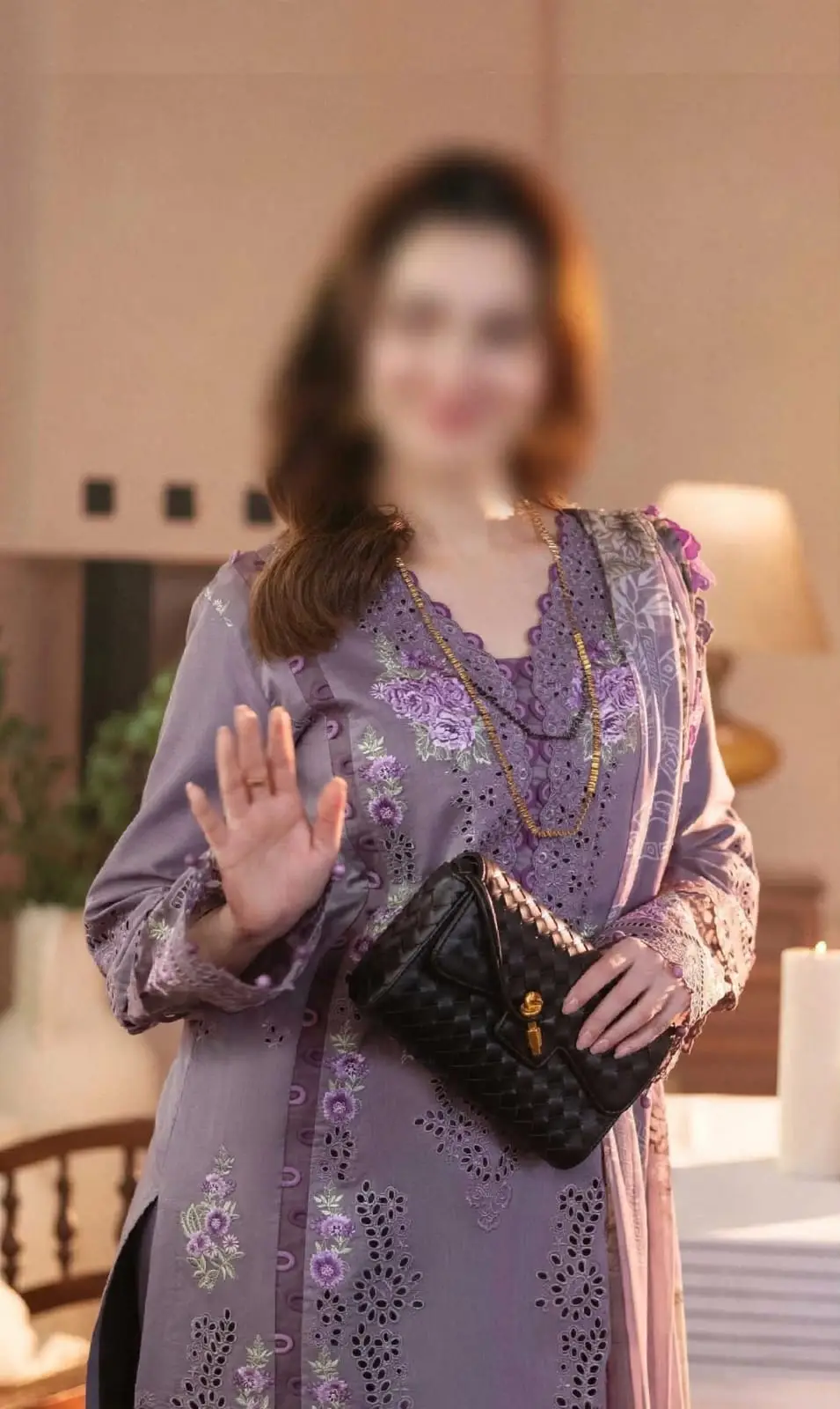 3 Pcs Women's Unstitched Embroidered Suit