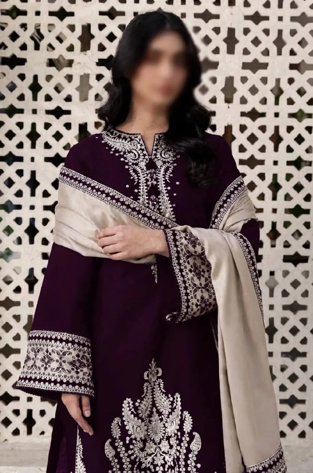 3 Pcs Women's Unstitched Embroidered Suit