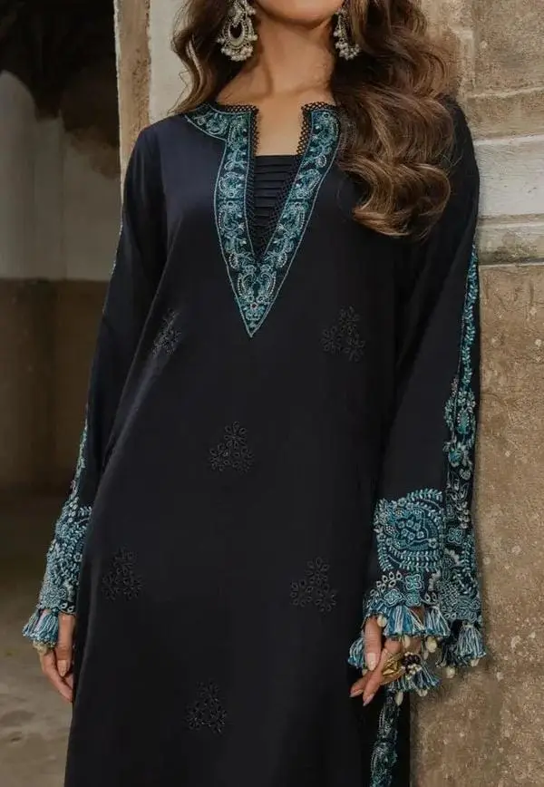 3 Pcs Women's Unstitched Embroidered Suit