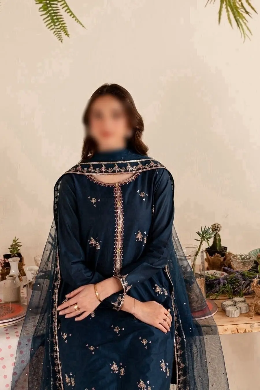 3 Pcs Women's Unstitched Embroidered Suit