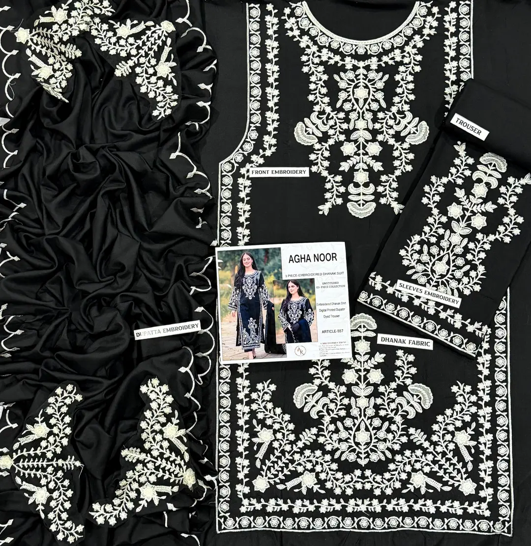 3 Pcs Women's Unstitched Embroidered Suit