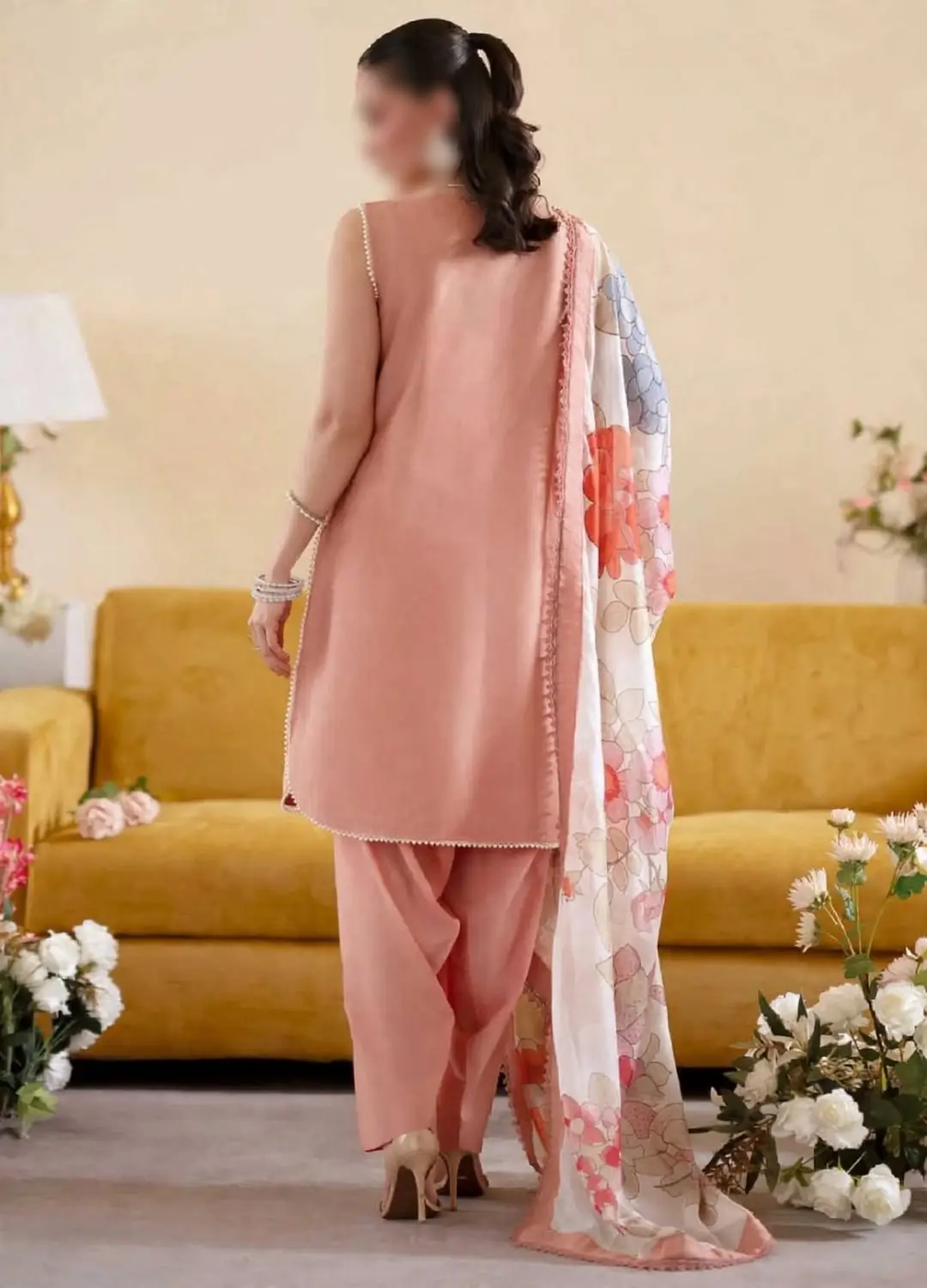3 Pcs Women's Unstitched Embroidered Suit