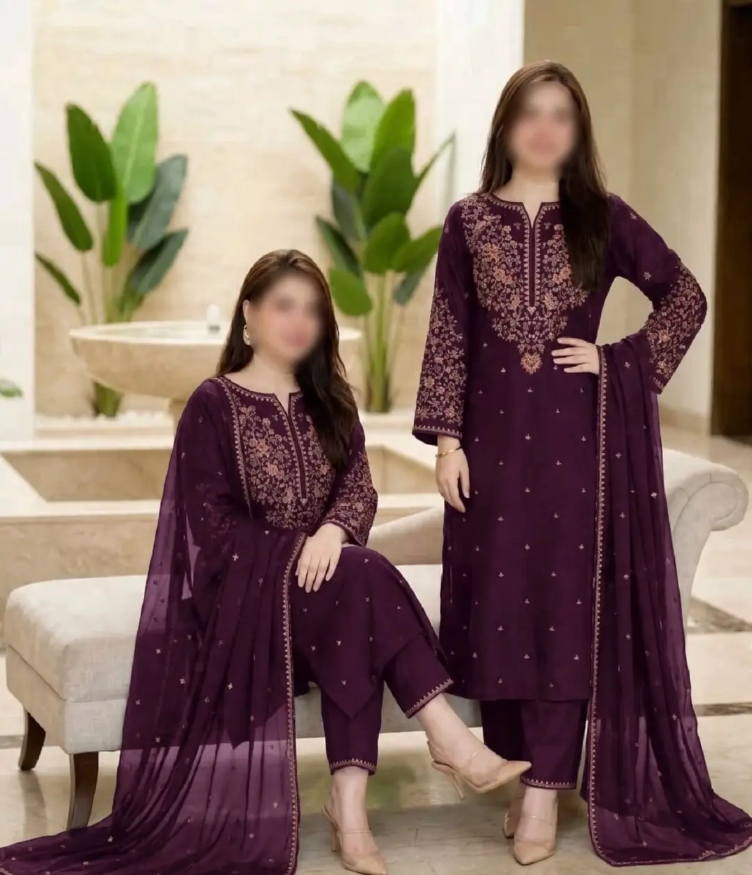 3 Pcs Women's Unstitched Embroidered Suit