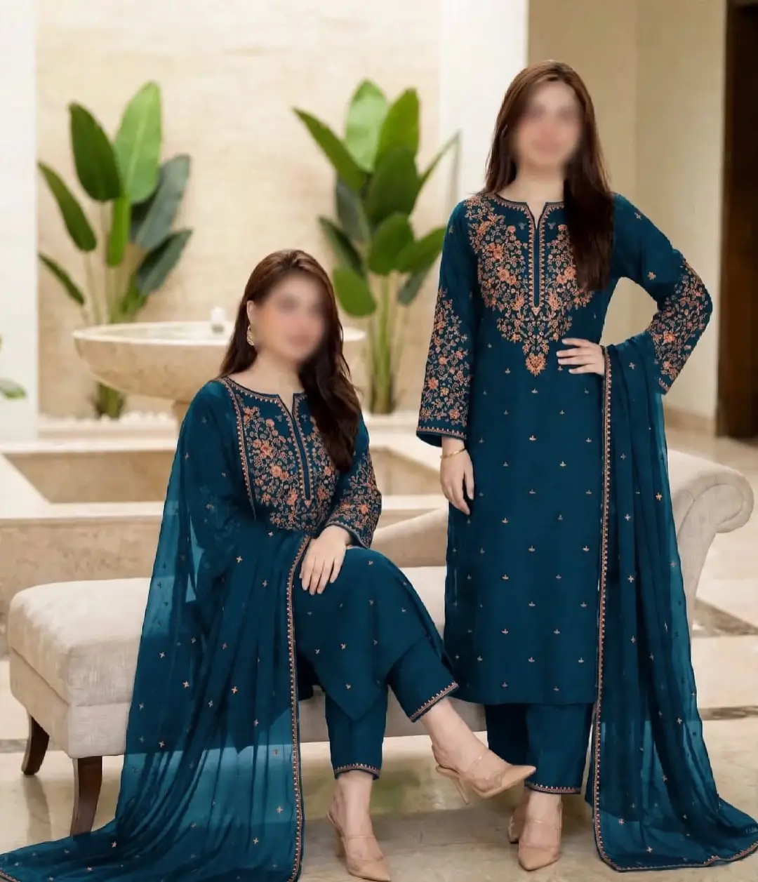 3 Pcs Women's Unstitched Embroidered Suit