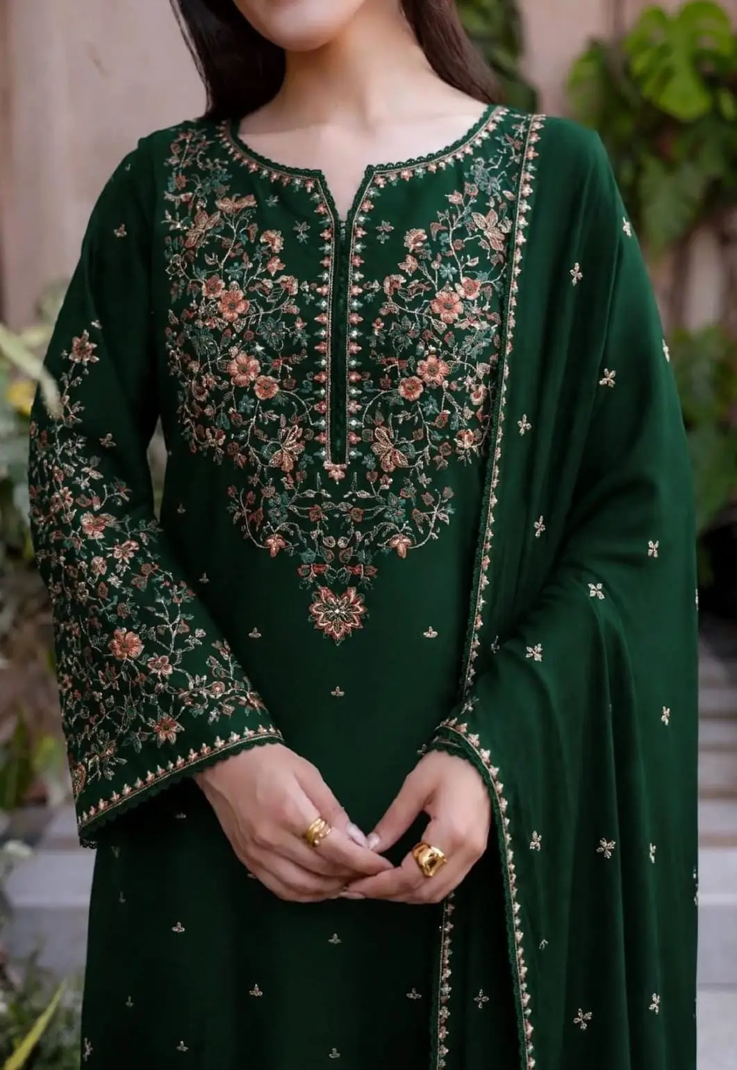 3 Pcs Women's Unstitched Embroidered Suit