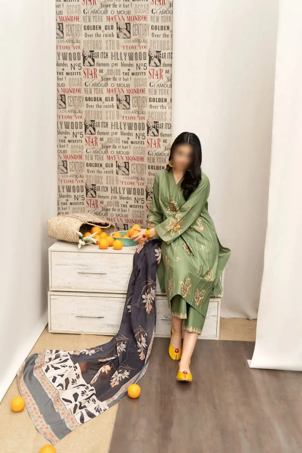 3 Pcs Women's Unstitched Embroidered Suit