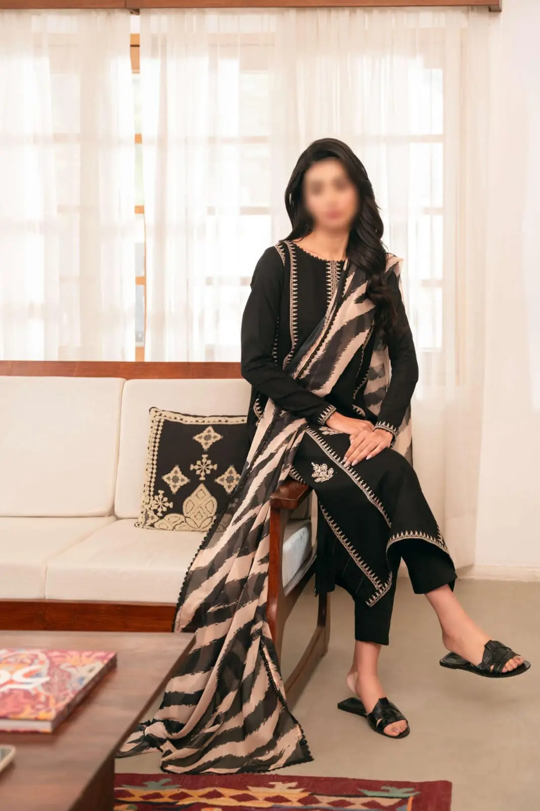 3 Pcs Women's Unstitched Embroidered Suit