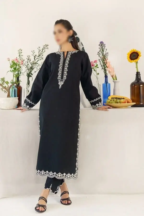 3 Pcs Women's Unstitched Embroidered Suit