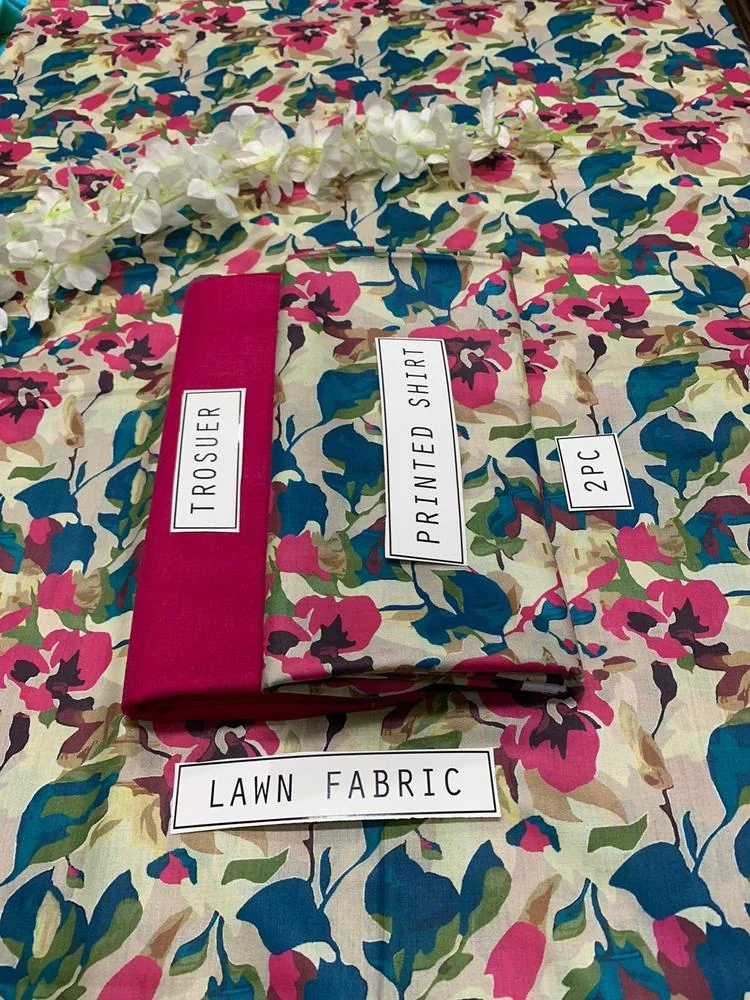 2 Pcs Women's Unstitched Lawn Digital Print Suit