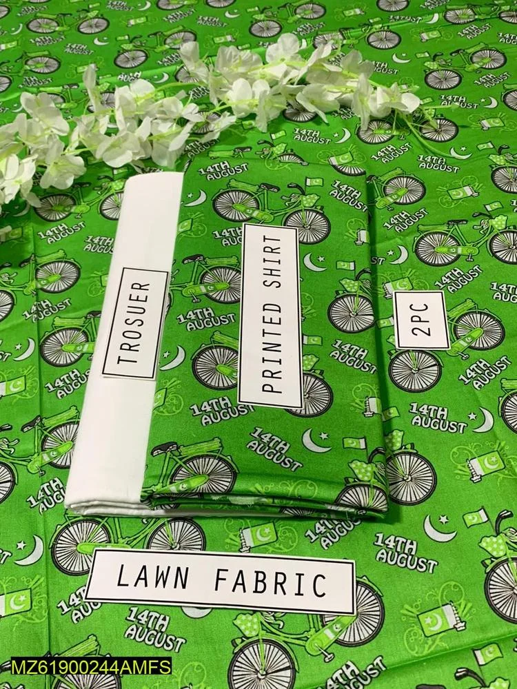 2 Pcs Women's Unstitched Lawn Digital Print Suit