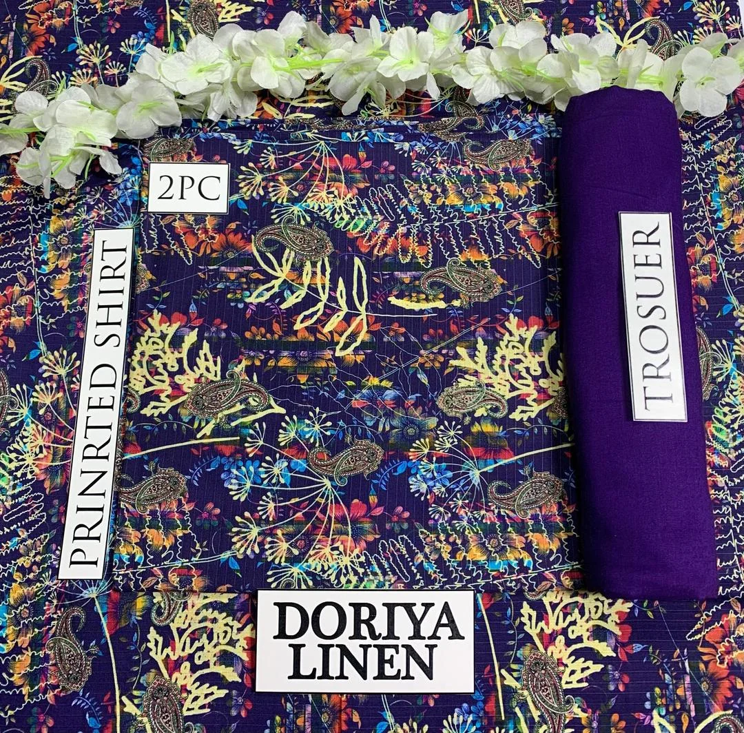 2 Pcs Women's Unstitched Linen Digital Print Suit