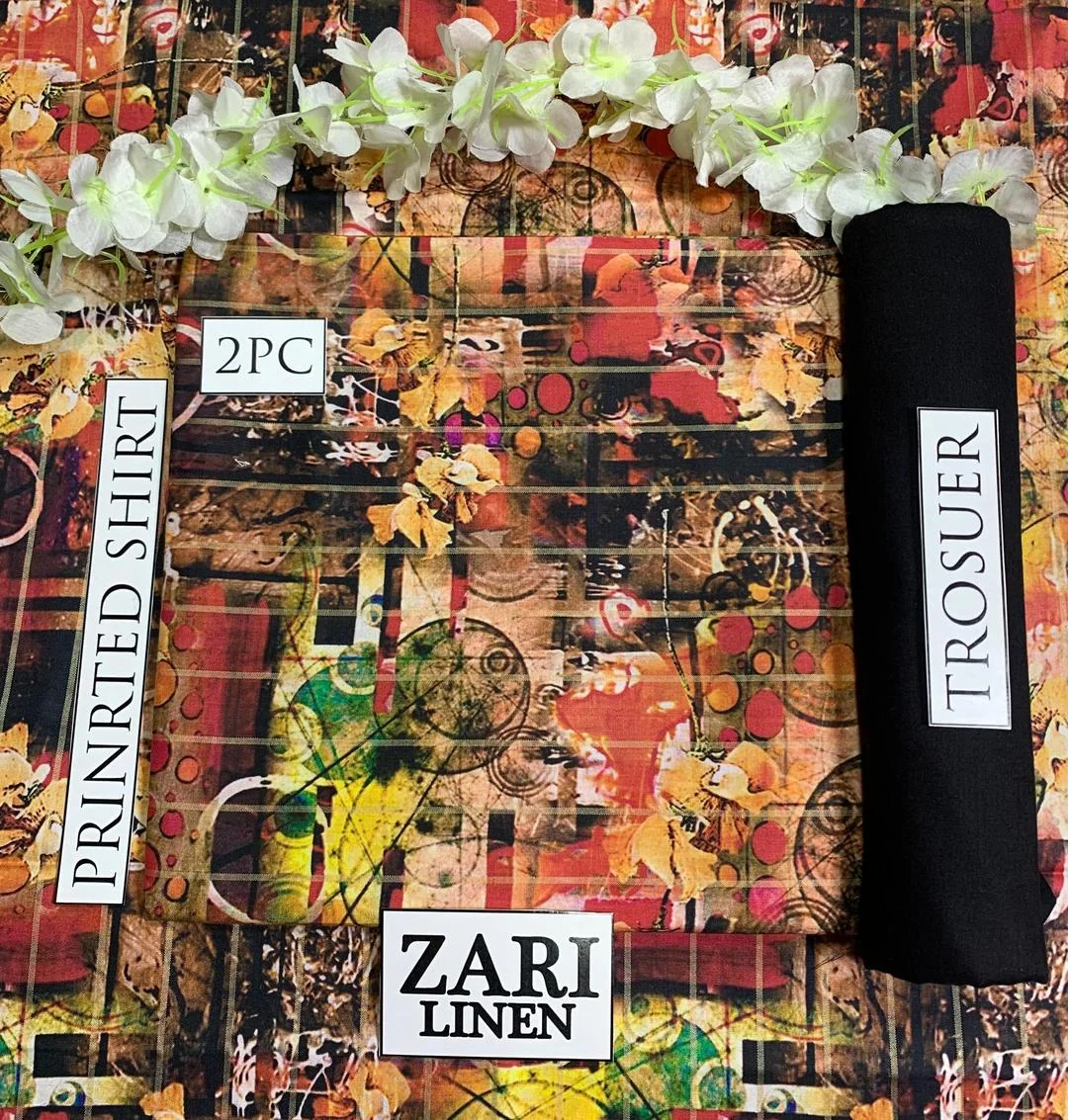 2 Pcs Women's Unstitched Linen Digital Print Suit