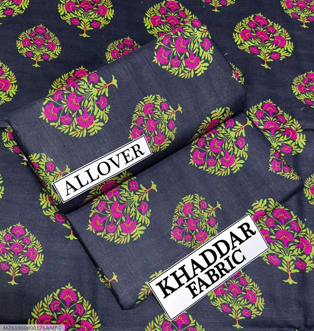 2 Pcs Women's Unstitched Khaddar Digital Print Suit
