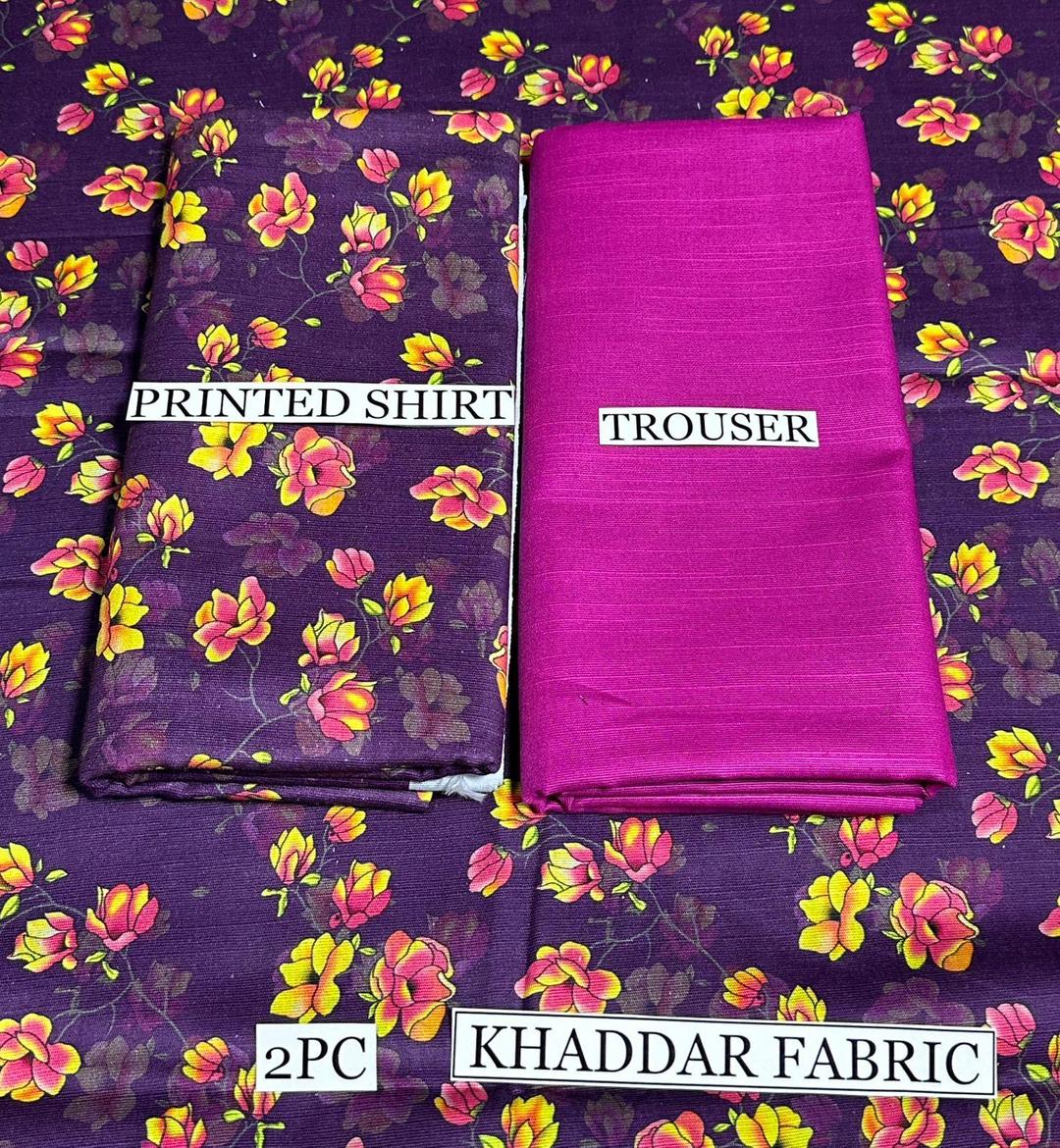 Women Khaddar Floral Suit Purple Yellow