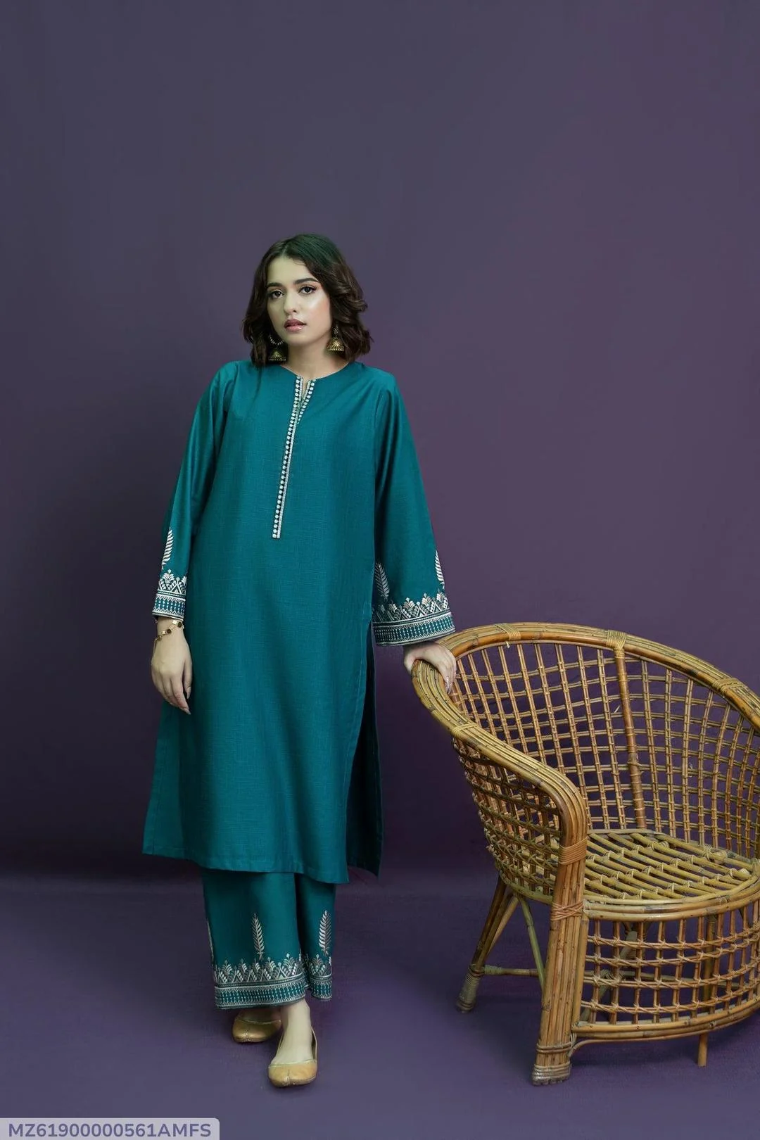 2 Pcs Women's Unstitched Embroidered Suit