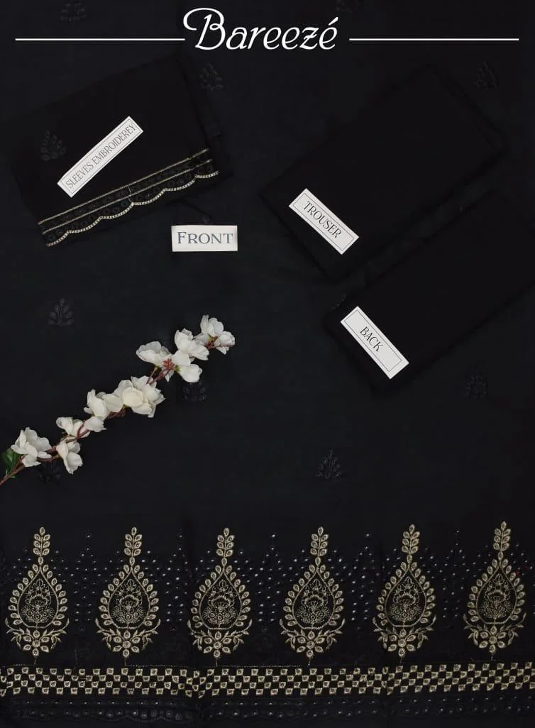 2 Pcs Women's Unstitched Chikankari Embroidered Suit