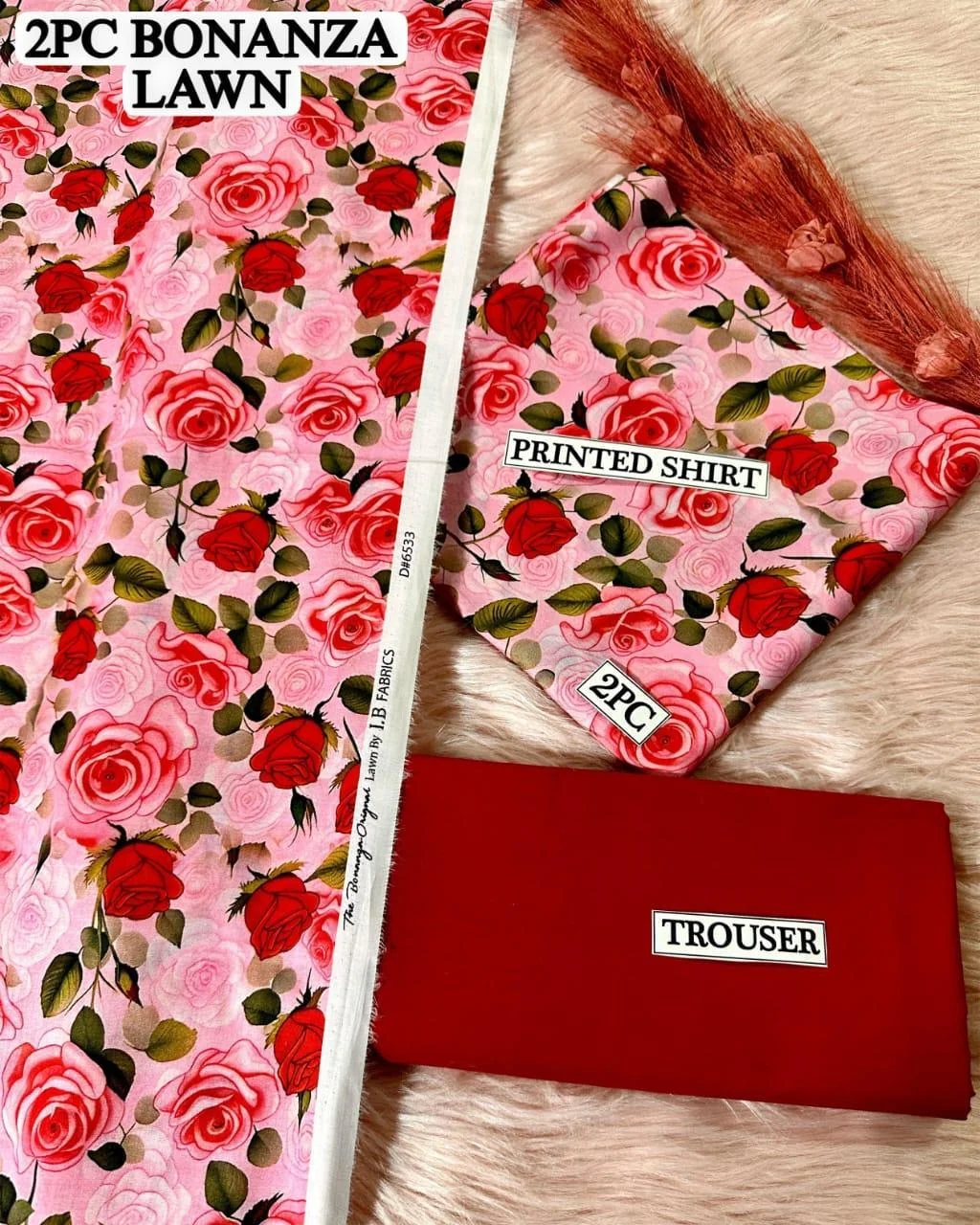 2 Pcs Women's Unstitched Digital Print Suit
