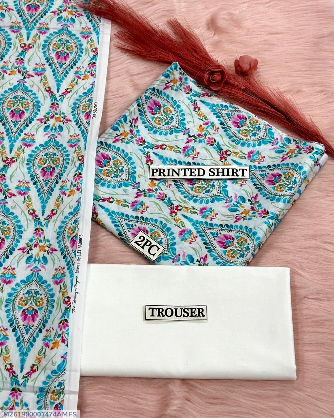 2 Pcs Women's Unstitched Digital Print Suit