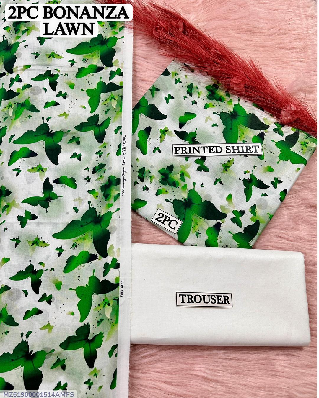 2 Pcs Women's Unstitched Digital Print Suit