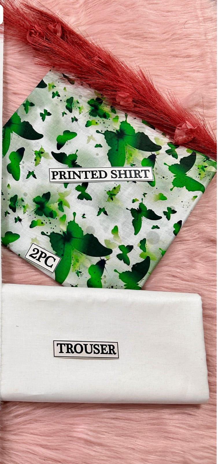 2 Pcs Women's Unstitched Digital Print Suit