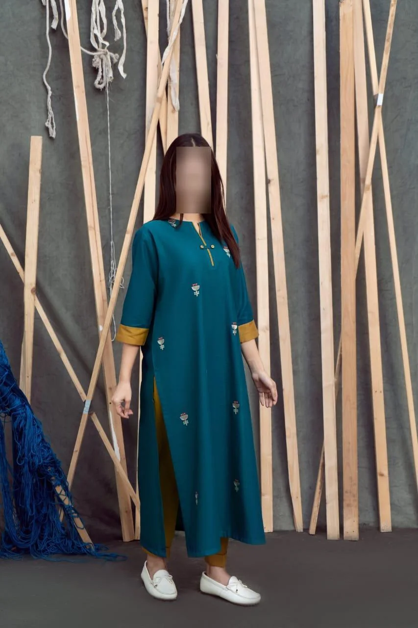2 Pcs Women's Unstitched Embroidered Suit