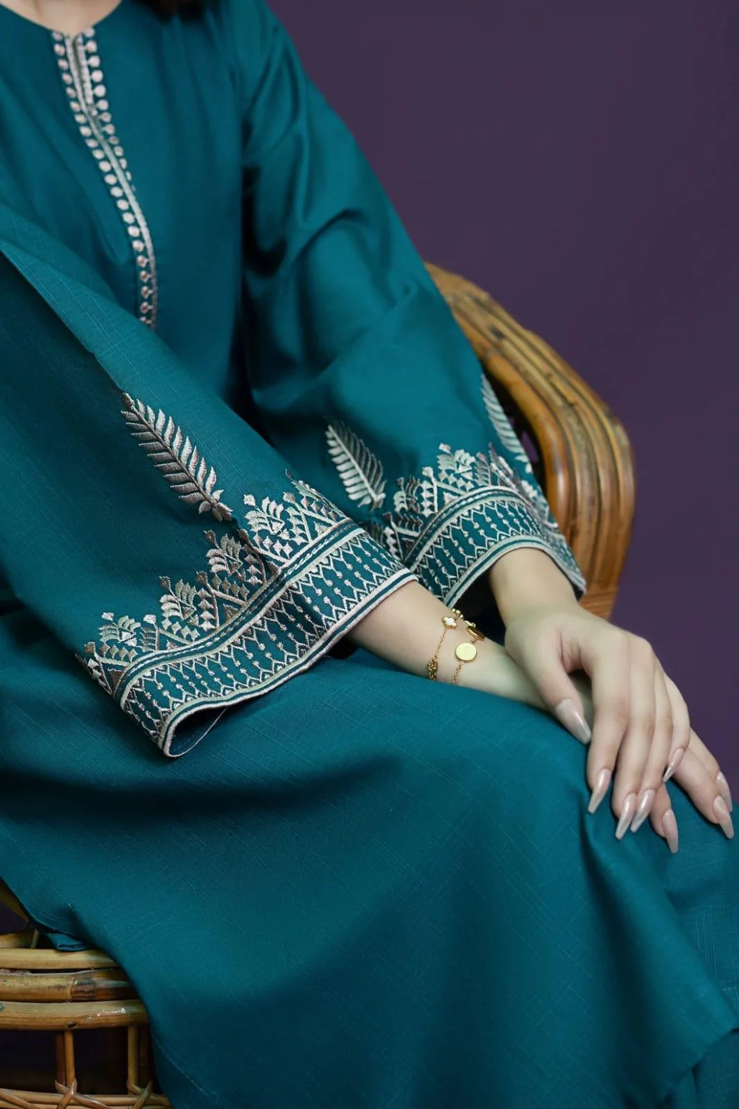 2 Pcs Women's Unstitched Embroidered Suit