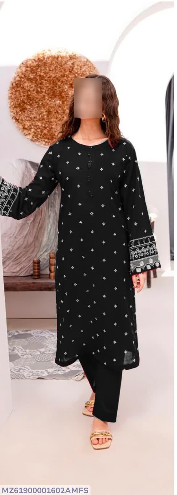 2 Pcs Women's Unstitched Embroidered Suit