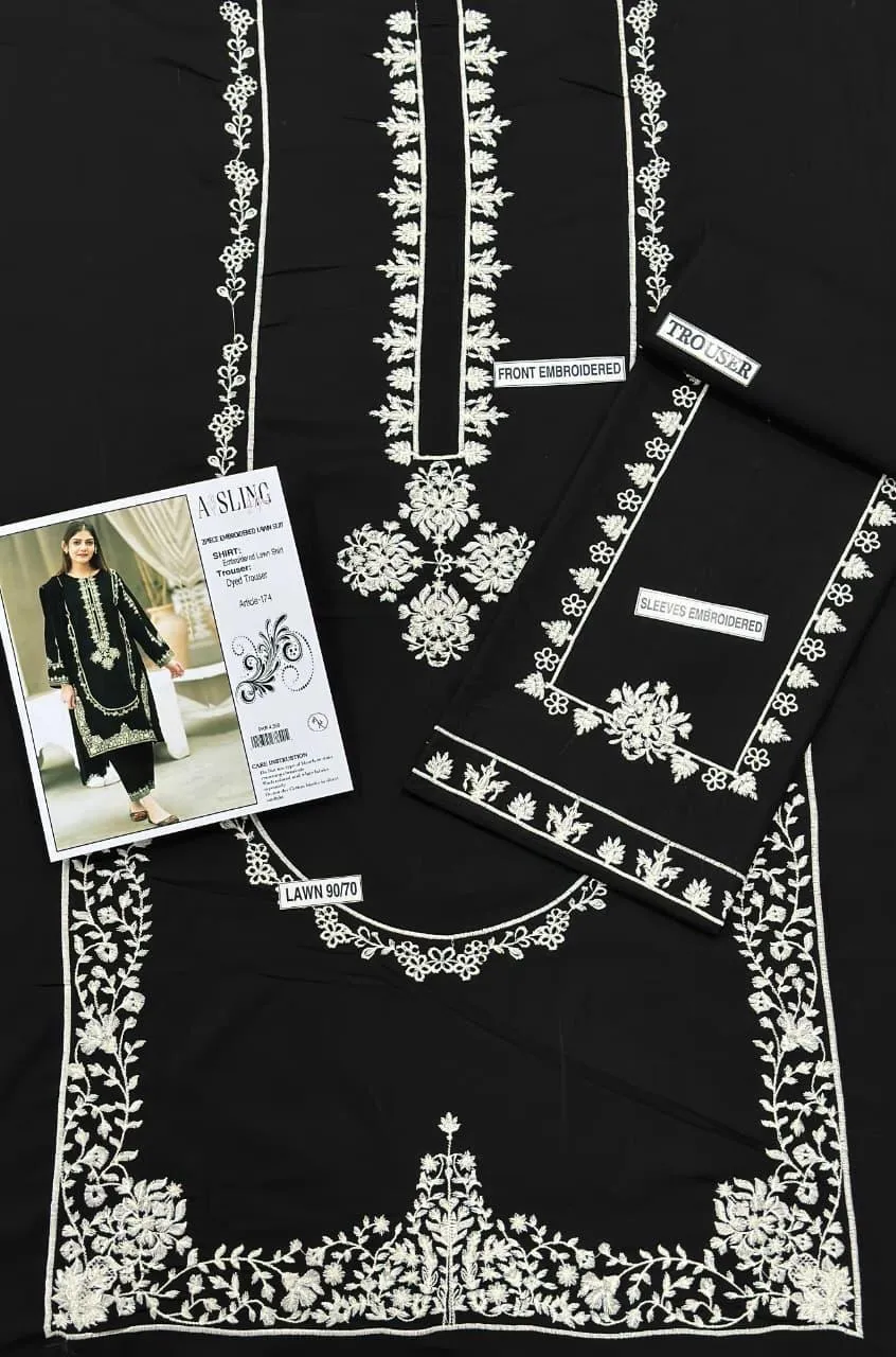 2 Pcs Women's Unstitched Embroidered Suit