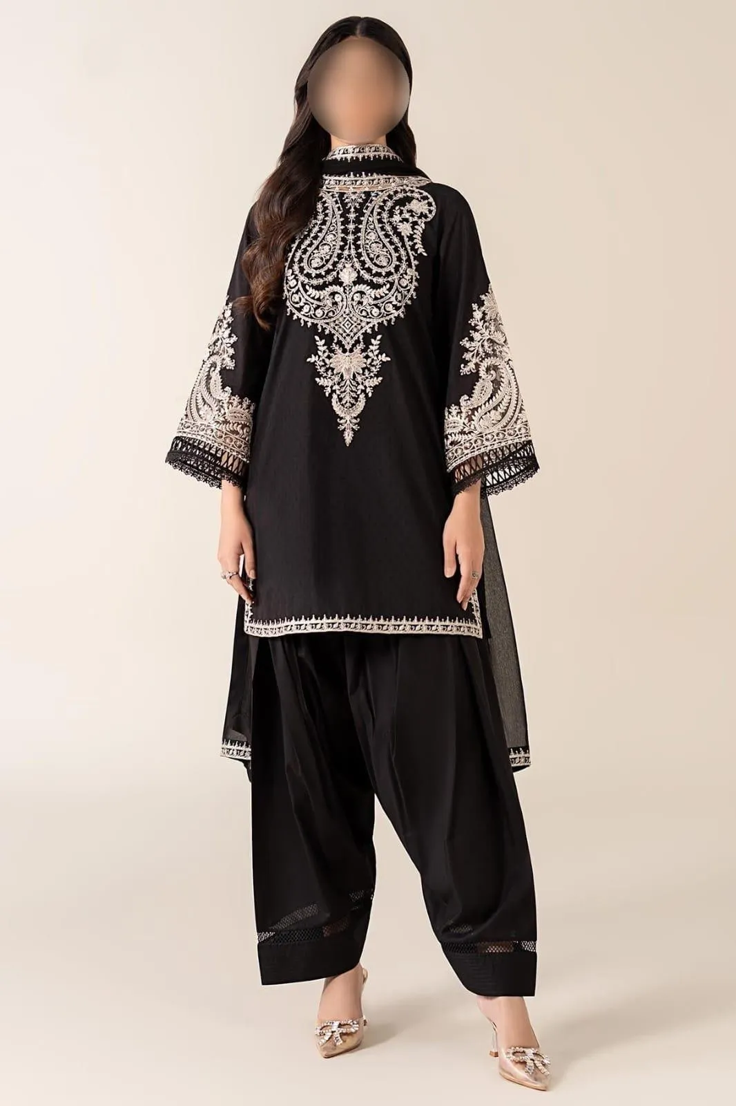 2 Pcs Women's Unstitched Embroidered Suit