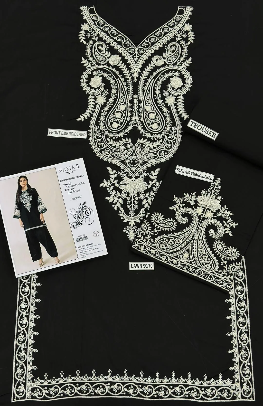 2 Pcs Women's Unstitched Embroidered Suit
