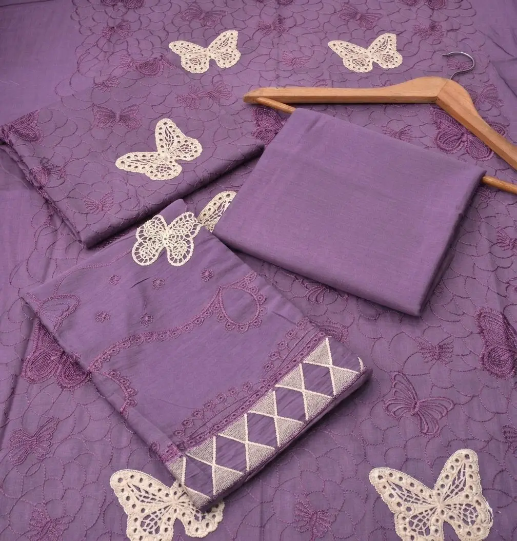 2 Pcs Women's Unstitched Embroidered Suit