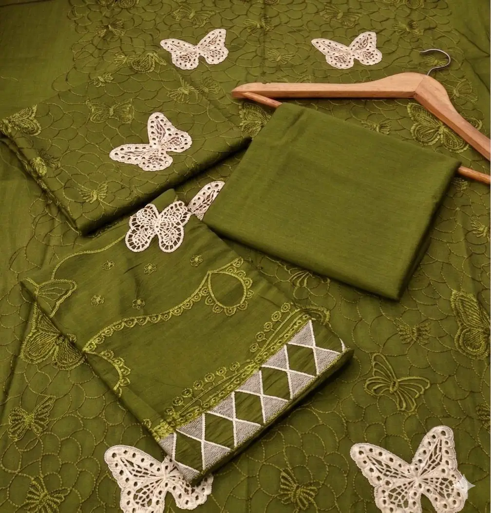 2 Pcs Women's Unstitched Embroidered Suit