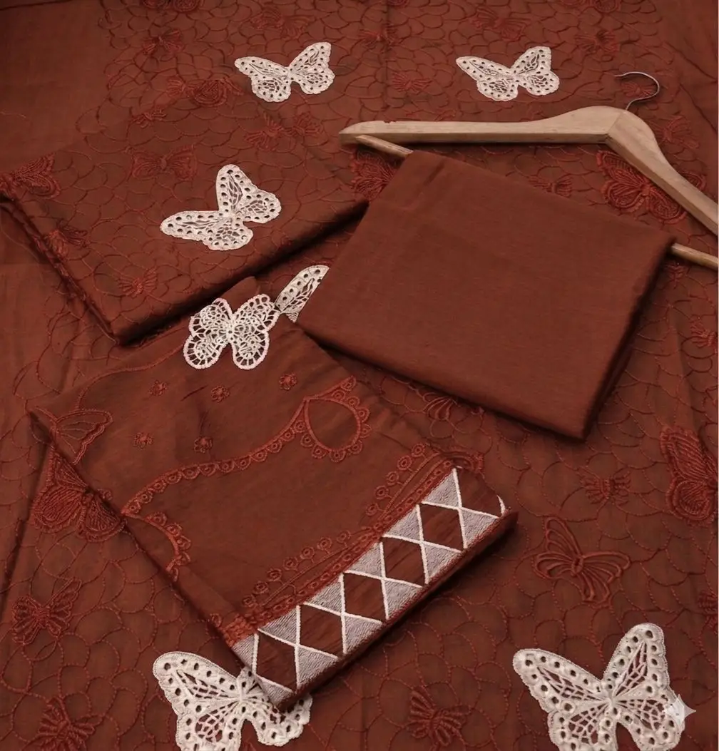 2 Pcs Women's Unstitched Embroidered Suit