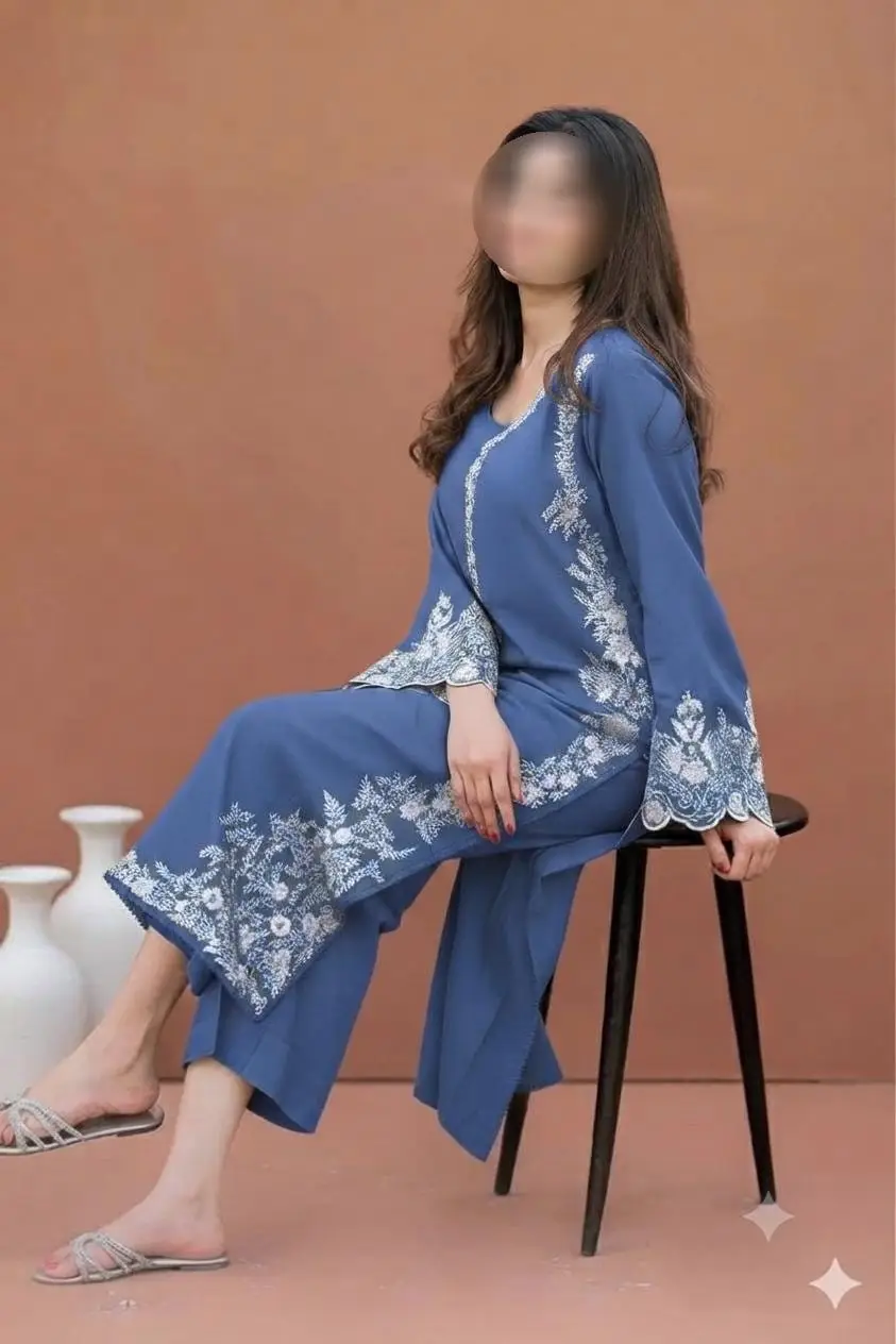 2 Pcs Women's Unstitched Embroidered Suit